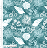 Tranquil Shores by M+B – 100% Organic Cotton Prints 112cm Wide Digitally Printed Fabric for Crafting, Quilting, Dressmaking